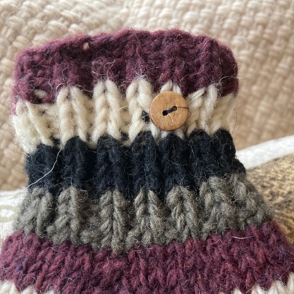 Wool Gloves Mittens Fleece Lining Convertible Handmade in Nepal Unisex - Picture 6 of 9